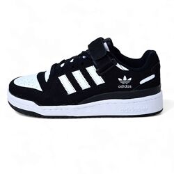 Adidas Forum 84 LOW чорні з білим, замша ТОП адидас форум кроссовки