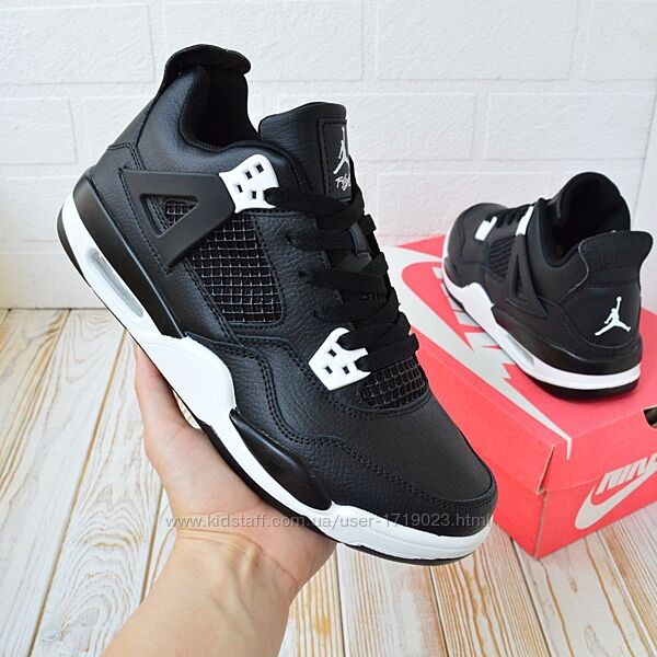 Nike Air Jordan 4 Retro, чорні кроссовки найк аир джордан кросовки