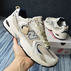 New Balance 530 бежеві з синім, ТОП кроссовки нью беленс кросовки