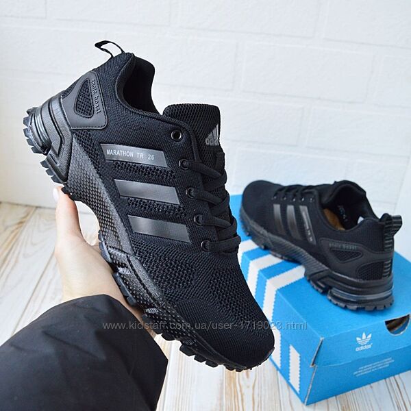 Adidas Marathon TR26 чорні, сітка кроссовки адидас марафон кросовки