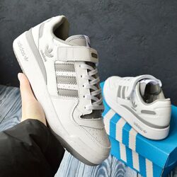 Adidas Forum білі з сірим, шкіра кроссовки адидас форум кросовки