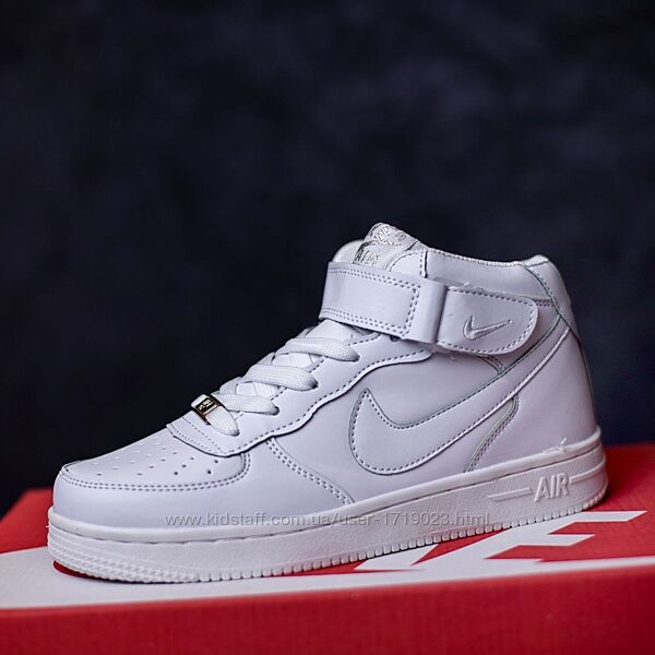 Nike Air Force 1 высокие белые кроссовки найк аир форсы кросовки