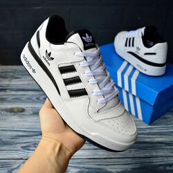 Adidas Forum LOW Білі з чорним, шкіра кросівки адідас форум адидас кроссовк