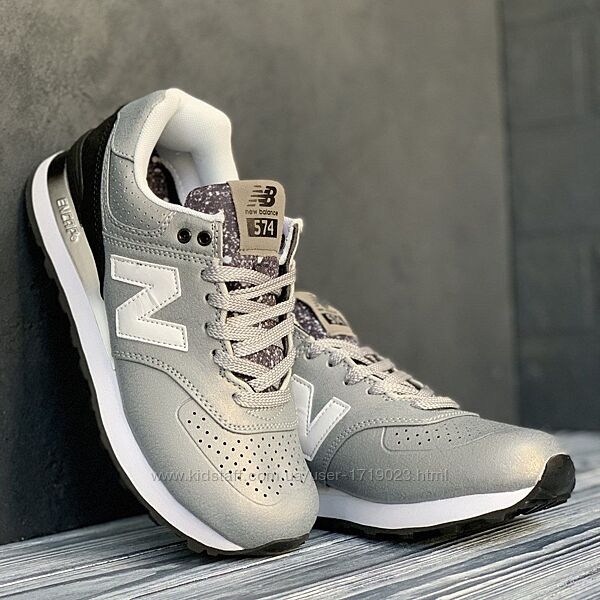 New Balance 574 серые кожа кроссовки нью беленс баланс кросовки