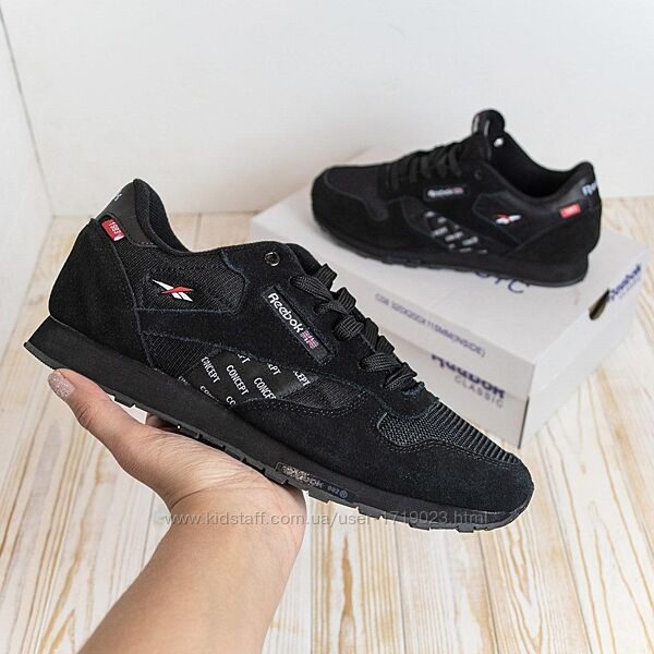 Reebok Classic черные замшевые кроссовки рибок мужские кросовки