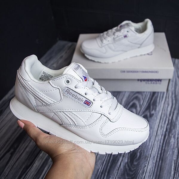 Reebok Classic белые кожа ТОП кроссовки рибок