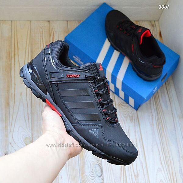 Adidas Terrex чорні з червоним, нубук кроссовки адидас терекс