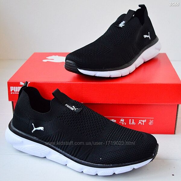 Puma Black White мокасини пума кросівки чоловічі кроссовки