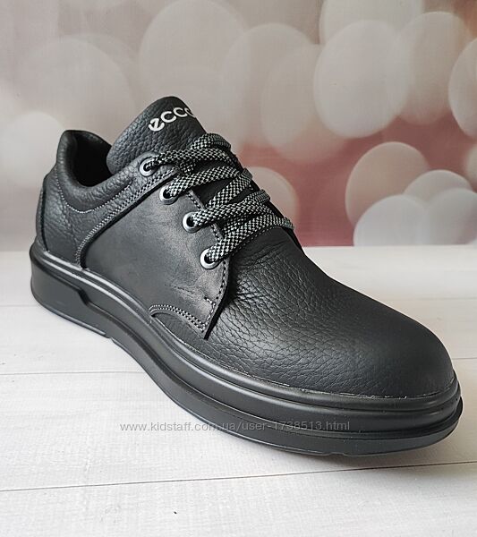 Чорні шкіряні мокасини ecco - туфлі