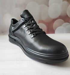 Чорні шкіряні кросівки ecco - туфлі - кроссовки