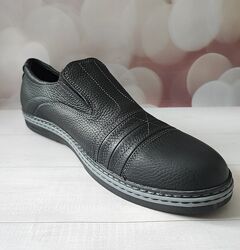 Чорні шкіряні мокасини ecco - туфлі-кросівки