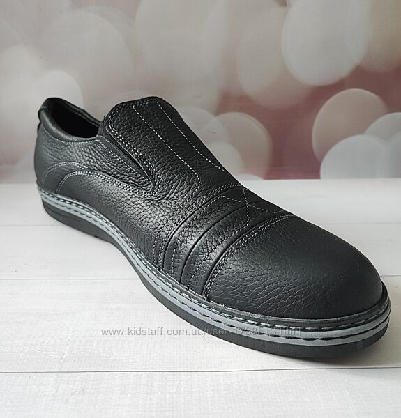 Чорні шкіряні мокасини ecco - туфлі-кросівки