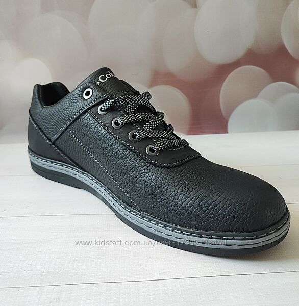 Чорні шкіряні мокасини ecco - туфлі-кросівки columbia