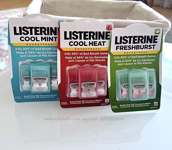 Listerine PocketPaks Breath Strips - смужки для свіжого подиху. Оригінал