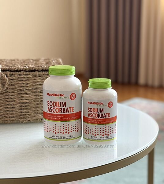 NutriBiotic Sodium Ascorbate Аскорбат натрію, кристалічний порошок. США