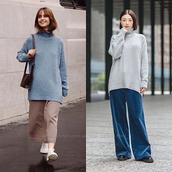 Джемпер светр з мяким трикотажем з високим горлом uniqlo