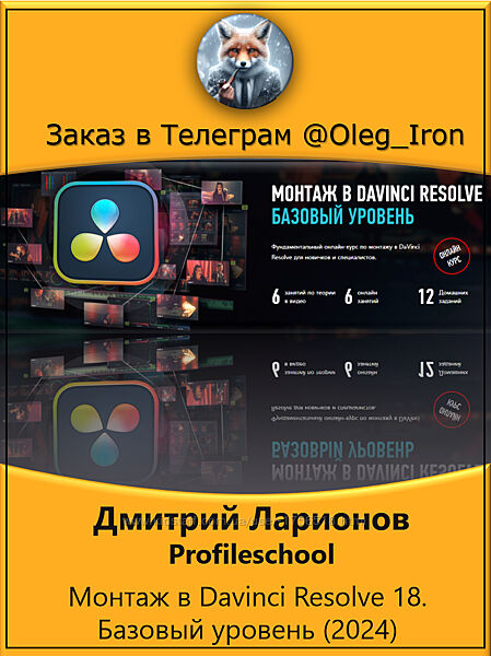 Дмитрий Ларионов Profileschool Монтаж в Davinci Resolve 18. Базовый уровень