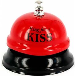 Подарок с юмором RING FOR KISS, настольный звонок для поцелуя