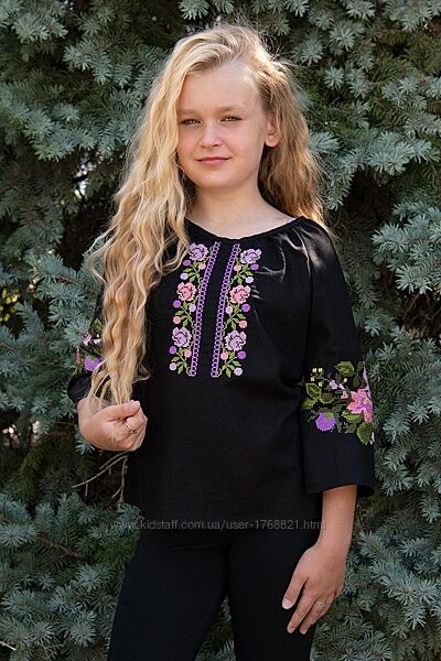 Вишиванка дитяча на чорному 