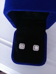 Серьги серебро 925 пробы с муассанитами-бриллиантам 0.5CT