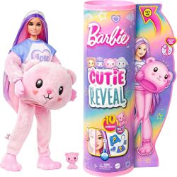 Barbie Cutie Reveal Doll with Pink Hair & Teddy Bear Барбі Ведмедик