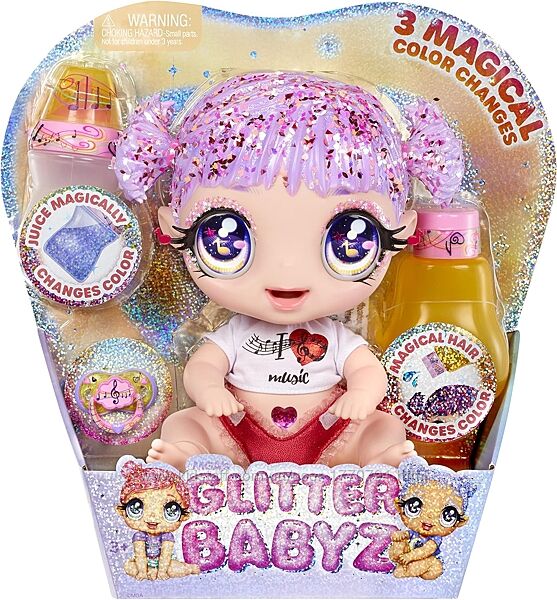 MGA Entertainment Glitter Babyz Melody Highnote Baby Doll Глітер  Мелоді