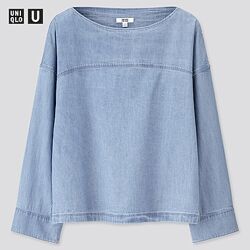 Uniqlo U блузи сорочки котон джинс оверсайз вибір кольору розміру
