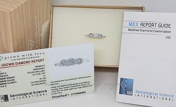 срібна каблучка з 20 діамантами Grown With Love, розмір 7