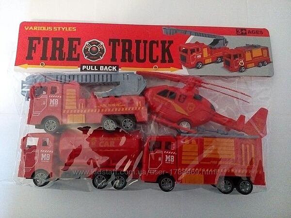Пожарная техника набор 4 игрушки