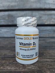 California Gold Nutrition, витамин D3,2000 МЕ, 90 капсул
