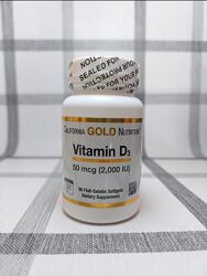 California Gold Nutrition, витамин D3,2000 МЕ, 90 капсул