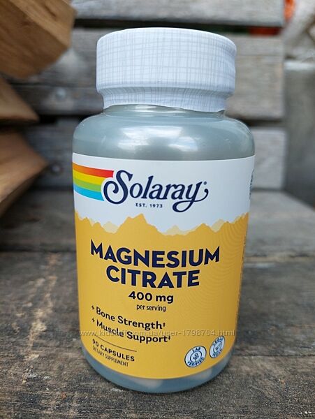 Solaray, цитрат магния  400 мг, 90 капсул