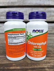 Now Foods, хлорофилл, 100мг, 90 капсул