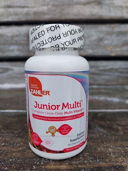 Zahler, Junior Multi, комплексные мультивитамины для детей, 90 жев табл