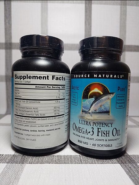 Source Naturals, омега 3 850мг, 60 капсул, 120 капсул