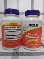 Now Foods, примула 1300 мг, 60 капсул