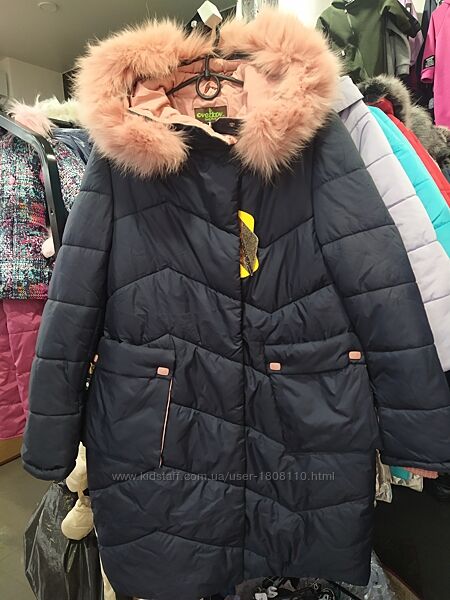 Подростковая зимняя удлиненная куртка пальто для девочки. 158р.