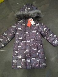 Зимняя удлиненная куртка, пальто для девочки. 110-122р.