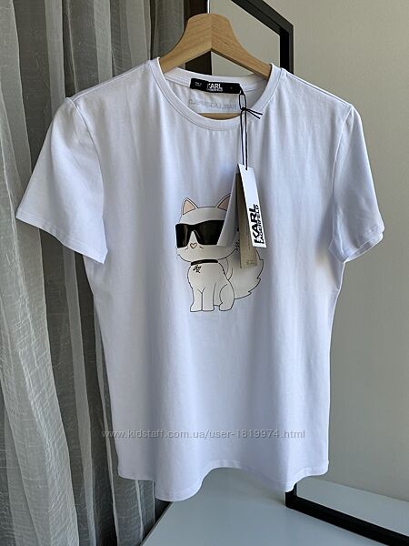 Бавовняна футболка karl lagerfeld з котиком карл лагерфельд