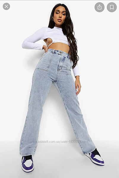 широкие джинсы boohoo
