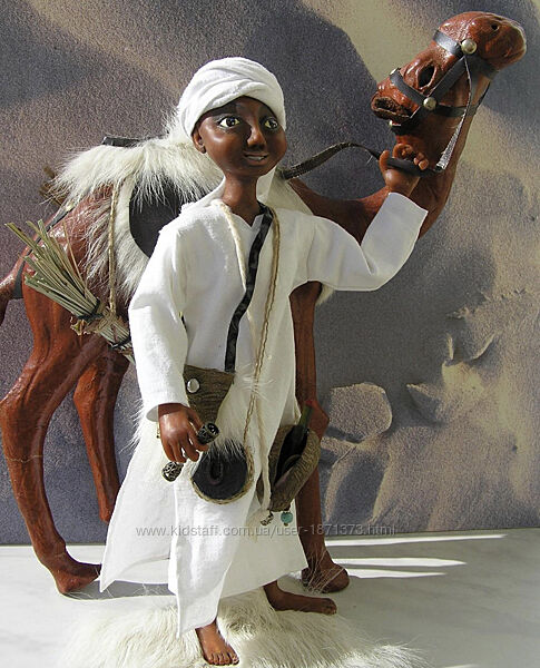 Авторская кукла ручной работы Бидуин с верблюдом