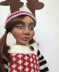 Авторская кукла Ручной работы Настенька в свитере полимерная глина 
