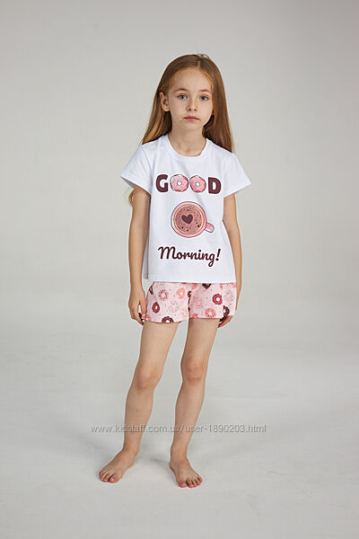 Піжама з шортами на літо для дівчинки GOOD MORNING GPK 2070/01/03 