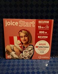 Стартовый пакет Vodafone Joice Start 4G 15Гб2Гб.