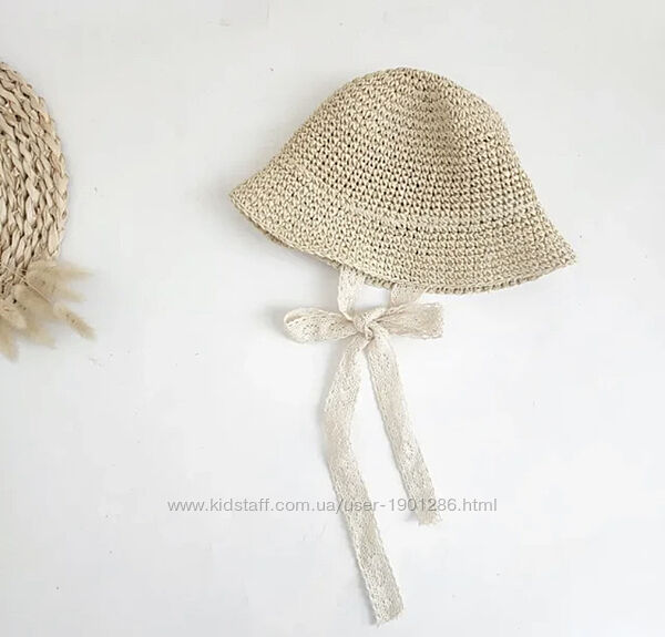 Модние  летние детские соломенные вязаные шапки. Кепка от солнца, детские п