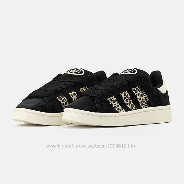 Жіночі Кросівки Adidas Campus Black Leopard // Натуральна Замша 