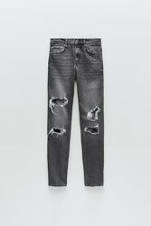 Женские прямые рваные джинсы Zara straight-fit-jeans zw premium  full leng