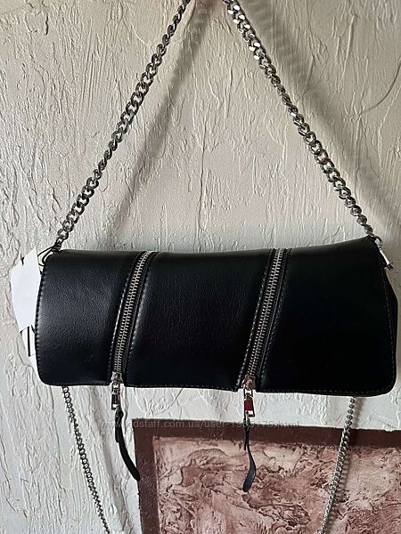 Черная сумка с клапаном на плечо Zara