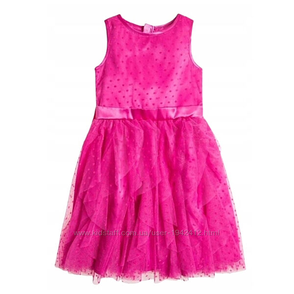 Нарядне святкове пишне плаття рожеве з рюшами 146 см cool club