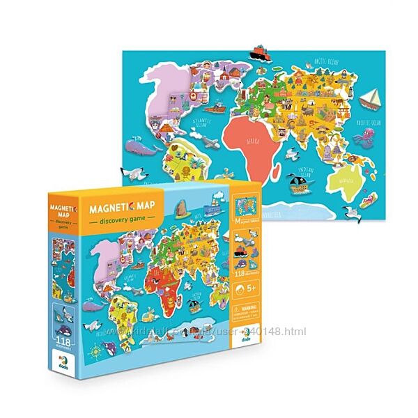 Розвиваюча гра Dodo Магнітна мапа світу 200201